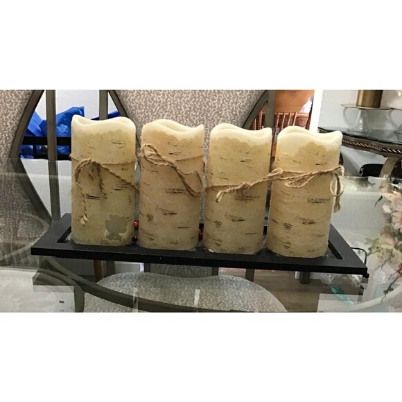 DECORATIVE TRAY HOLDER WITH 4 CANDLES BATTERY OPERATED (BATTERIES NOT INCLUDED) - Picture 2 of 6